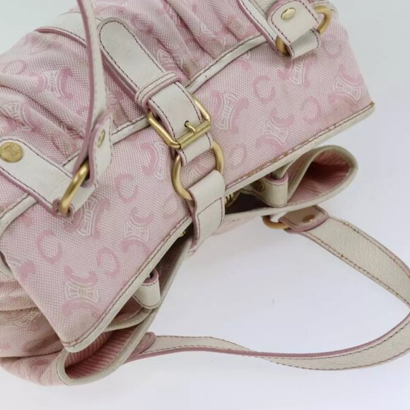 CELINE C Macadam Canvas Hand Bag Pink Auth - Picture 6 of 7